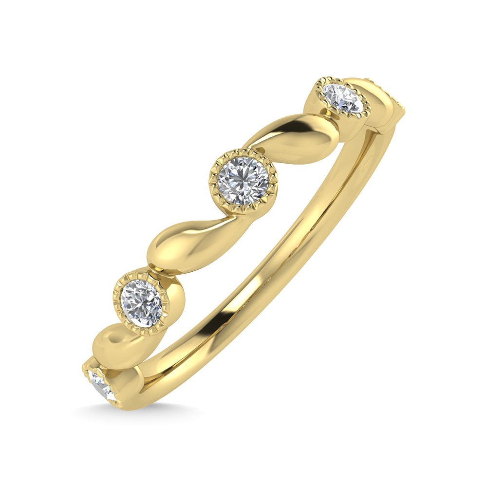 10K Yellow Gold Diamond 1/10 Ct.Tw. Stackable Band