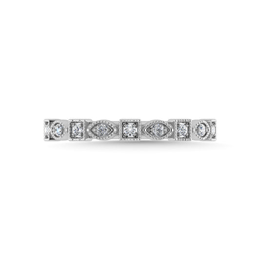 10K White Gold Diamond 1/10 Ct.Tw. Stackable Band