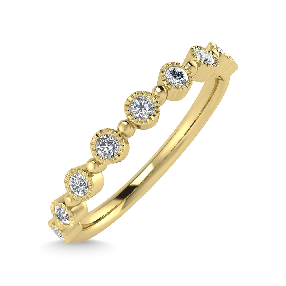 10K Yellow Gold Diamond 1/10 Ct.Tw. Stackable Band