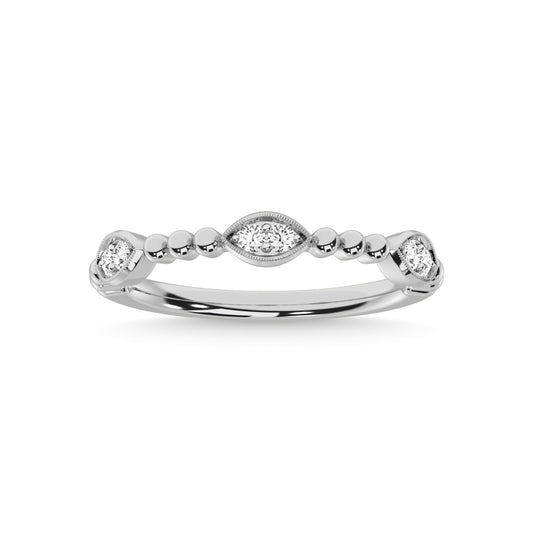 14K White Gold Diamond 1/10 Ct.Tw. Stackable Band