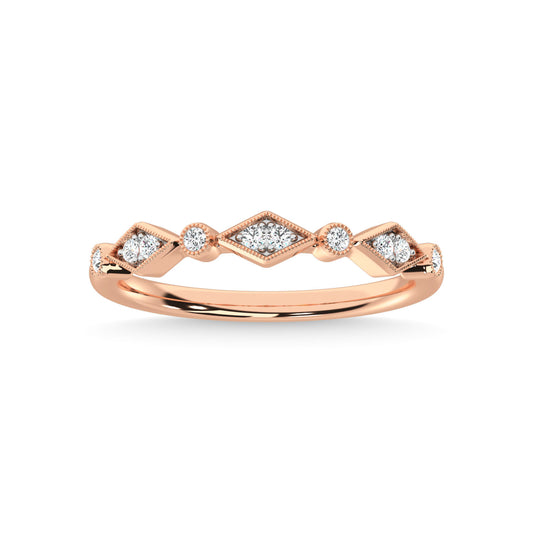 14K Rose Gold Diamond 1/8 Ct.Tw. Stackable Band