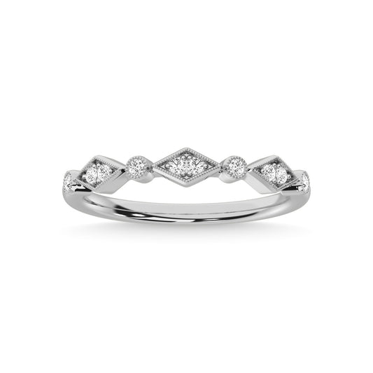 14K White Gold Diamond 1/8 Ct.Tw. Stackable Band