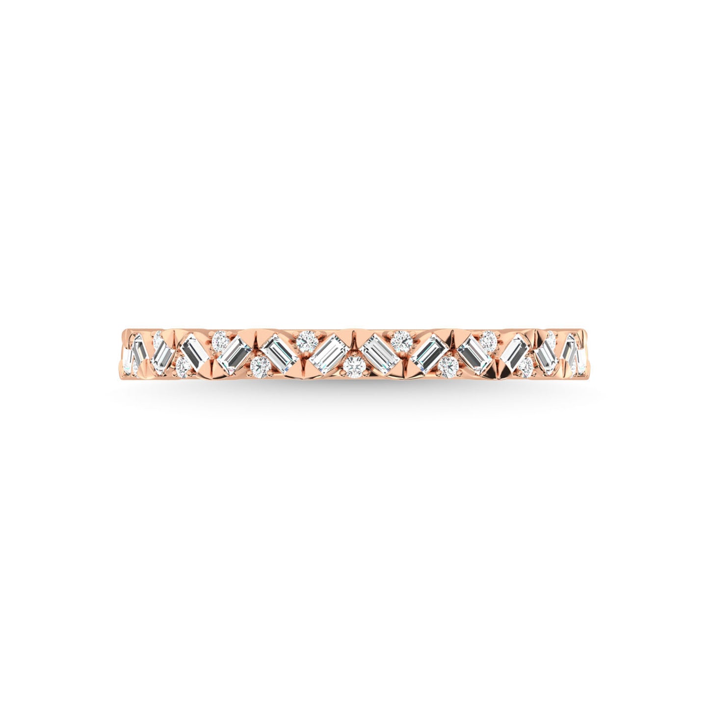 14K Rose Gold Diamond 1/5 Ct.Tw. Stackable Band