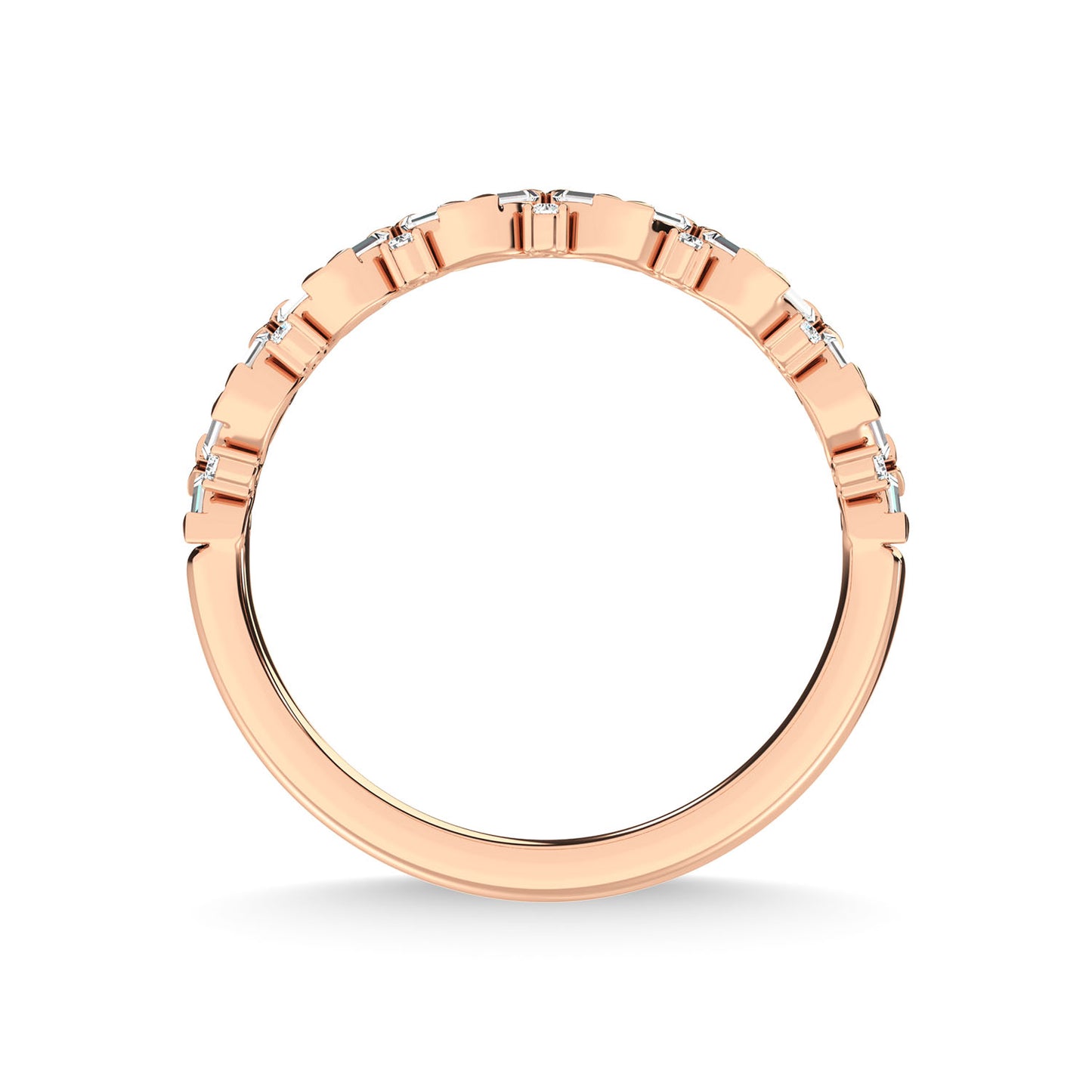 14K Rose Gold Diamond 1/5 Ct.Tw. Stackable Band