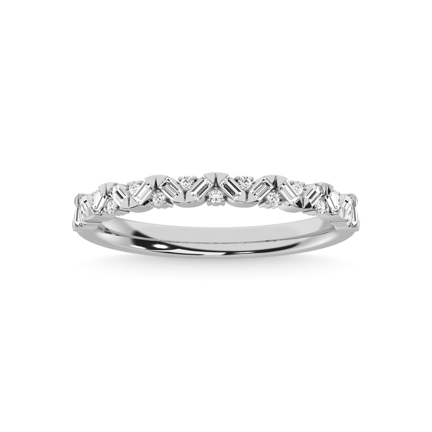 14K White Gold Diamond 1/5 Ct.Tw. Stackable Band