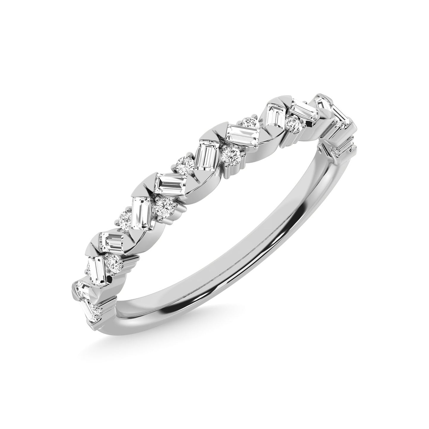 14K White Gold Diamond 1/5 Ct.Tw. Stackable Band