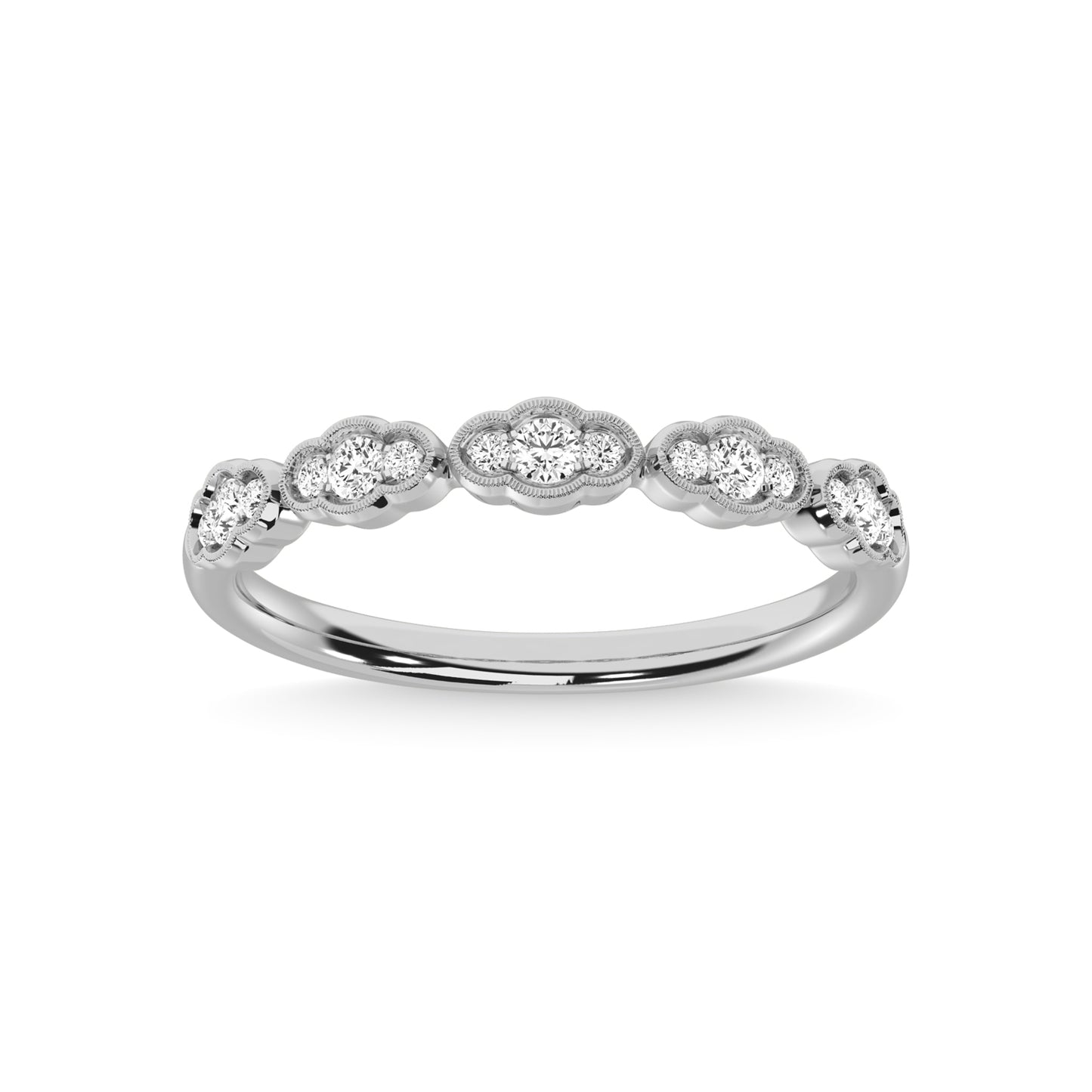 14K White Gold Diamond 1/5 Ct.Tw. Stackable Band