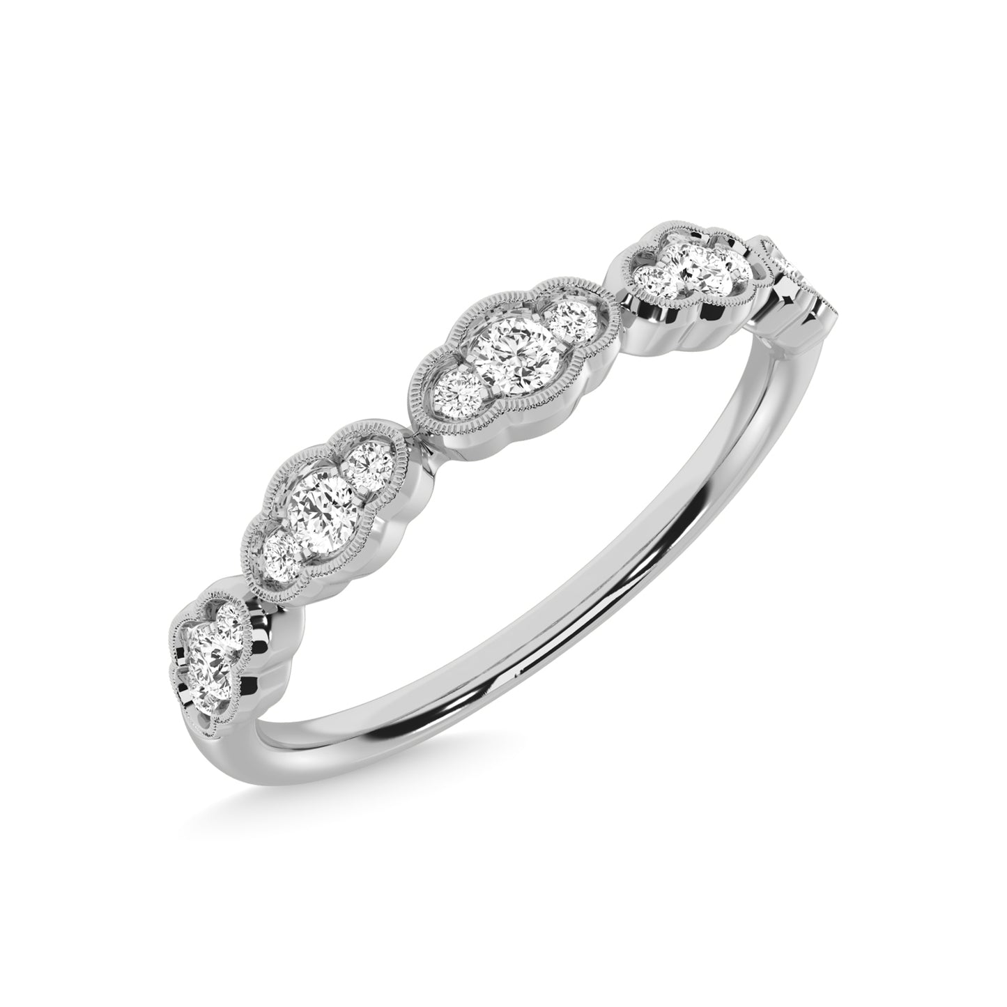 14K White Gold Diamond 1/5 Ct.Tw. Stackable Band