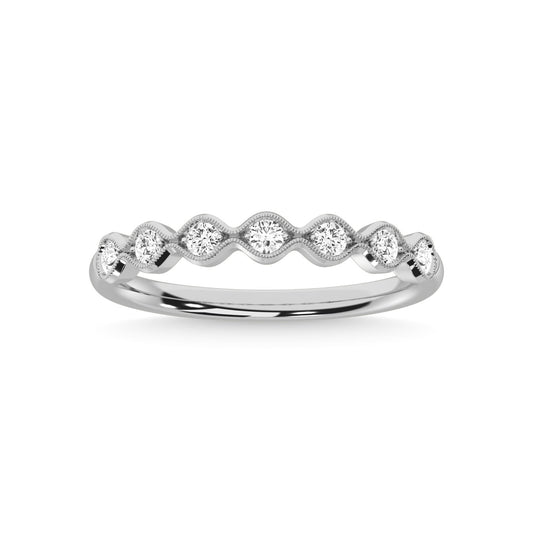 14K White Gold Diamond 1/4 Ct.Tw. Stackable Band