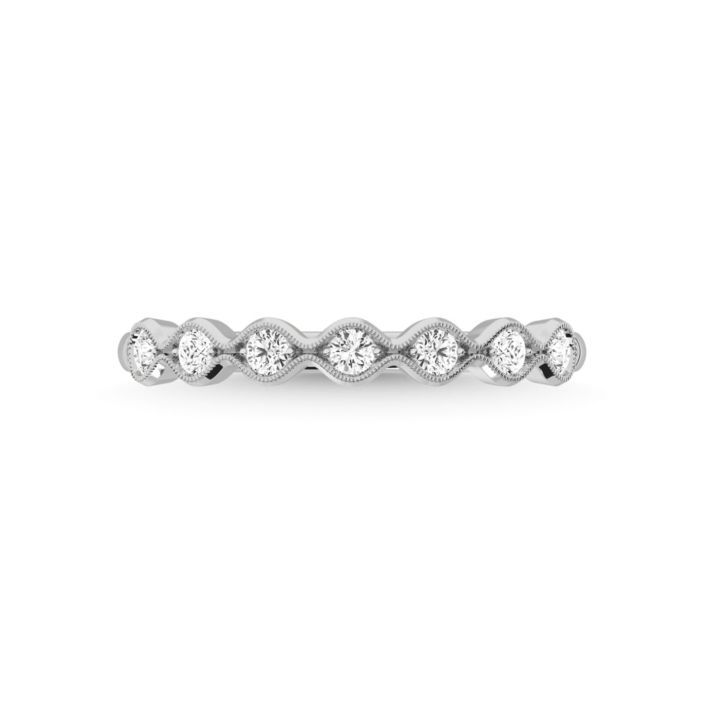 14K White Gold Diamond 1/4 Ct.Tw. Stackable Band