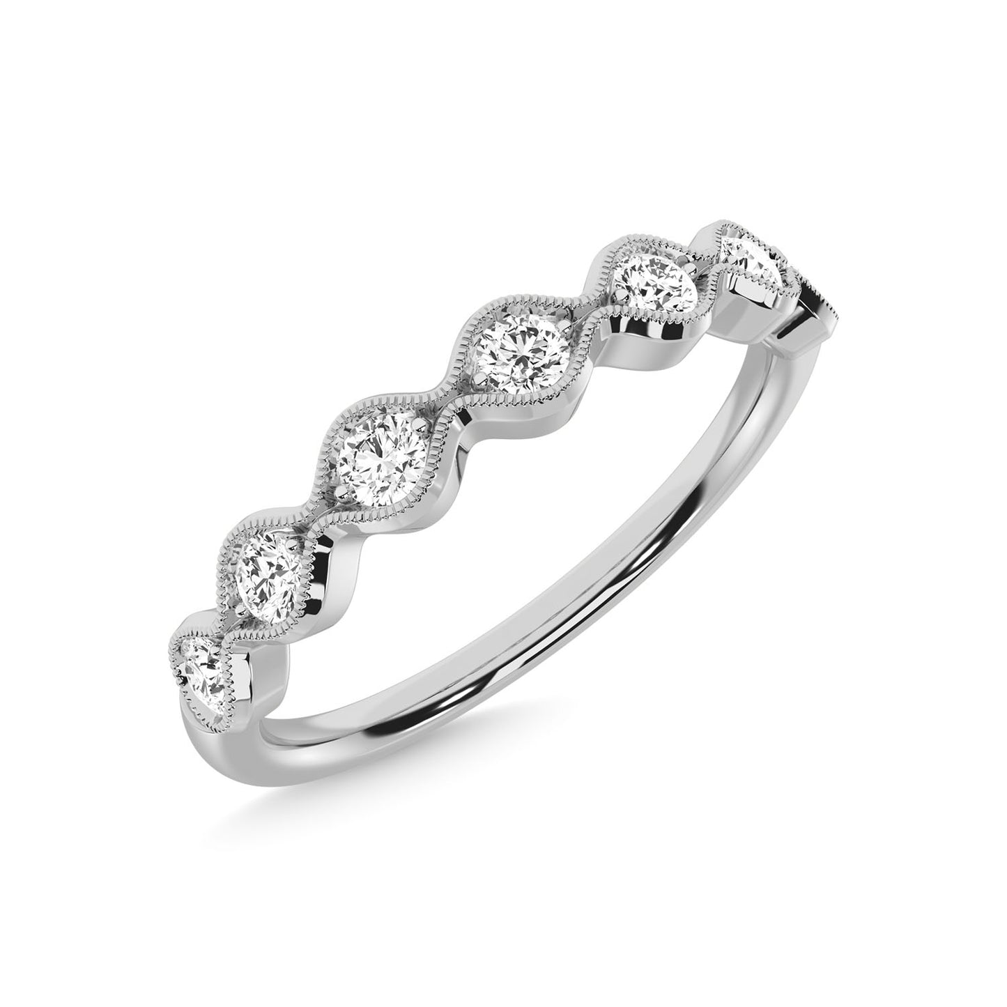 14K White Gold Diamond 1/4 Ct.Tw. Stackable Band