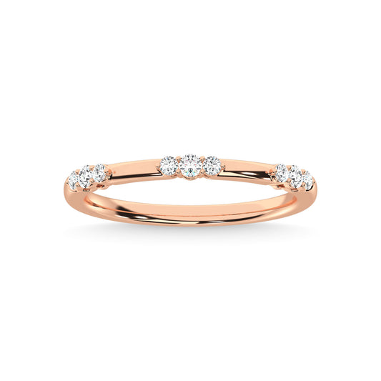 14K Rose Gold Diamond 1/6 Ct.Tw. Stackable Band