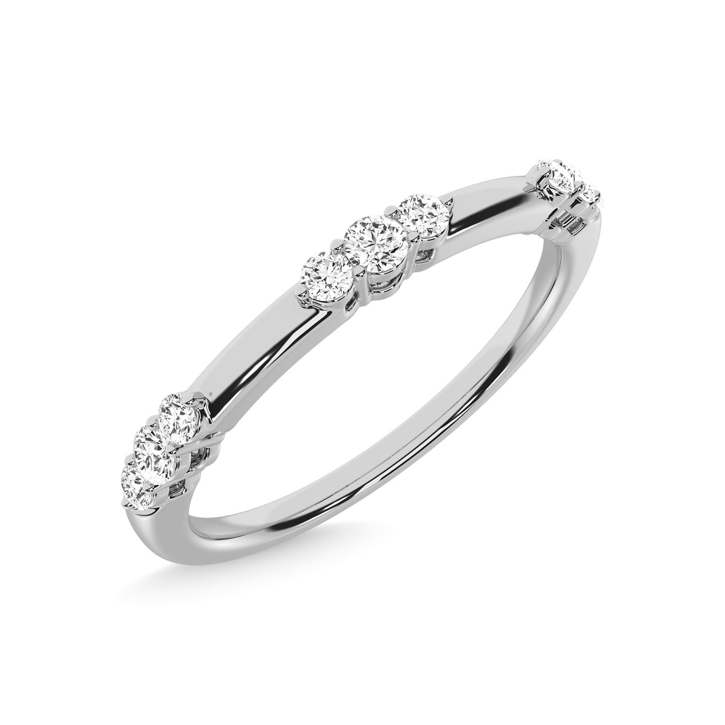 14K White Gold Diamond 1/6 Ct.Tw. Stackable Band