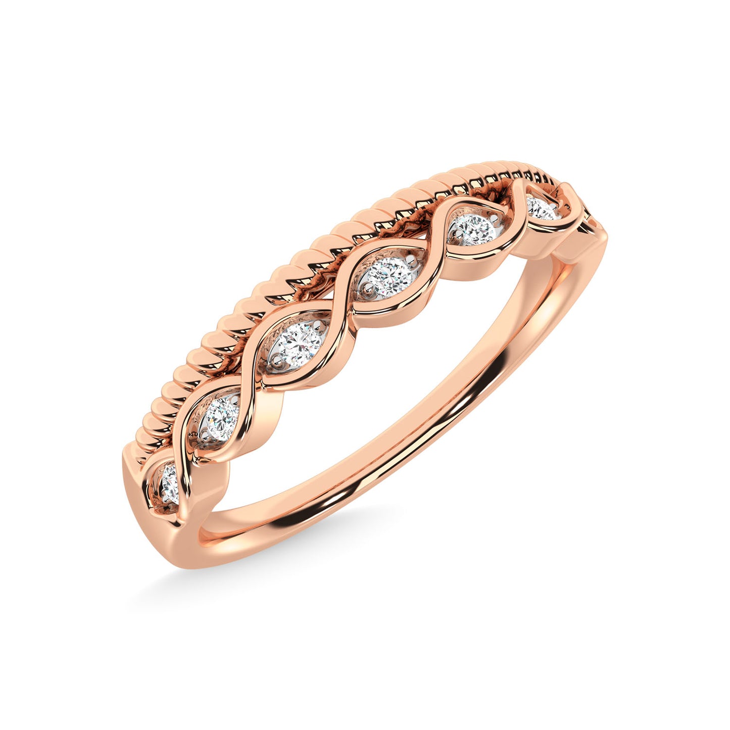 N.J. Diamonds | Rose Gold Diamond Stackable Bands | Bands