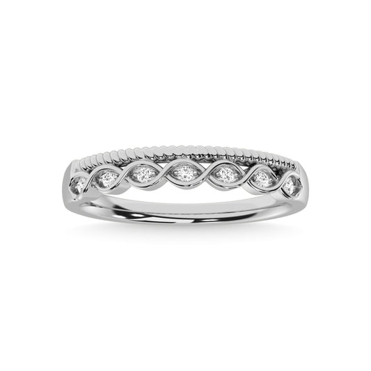 14K White Gold Diamond 1/20 Ct.Tw. Stackable Band