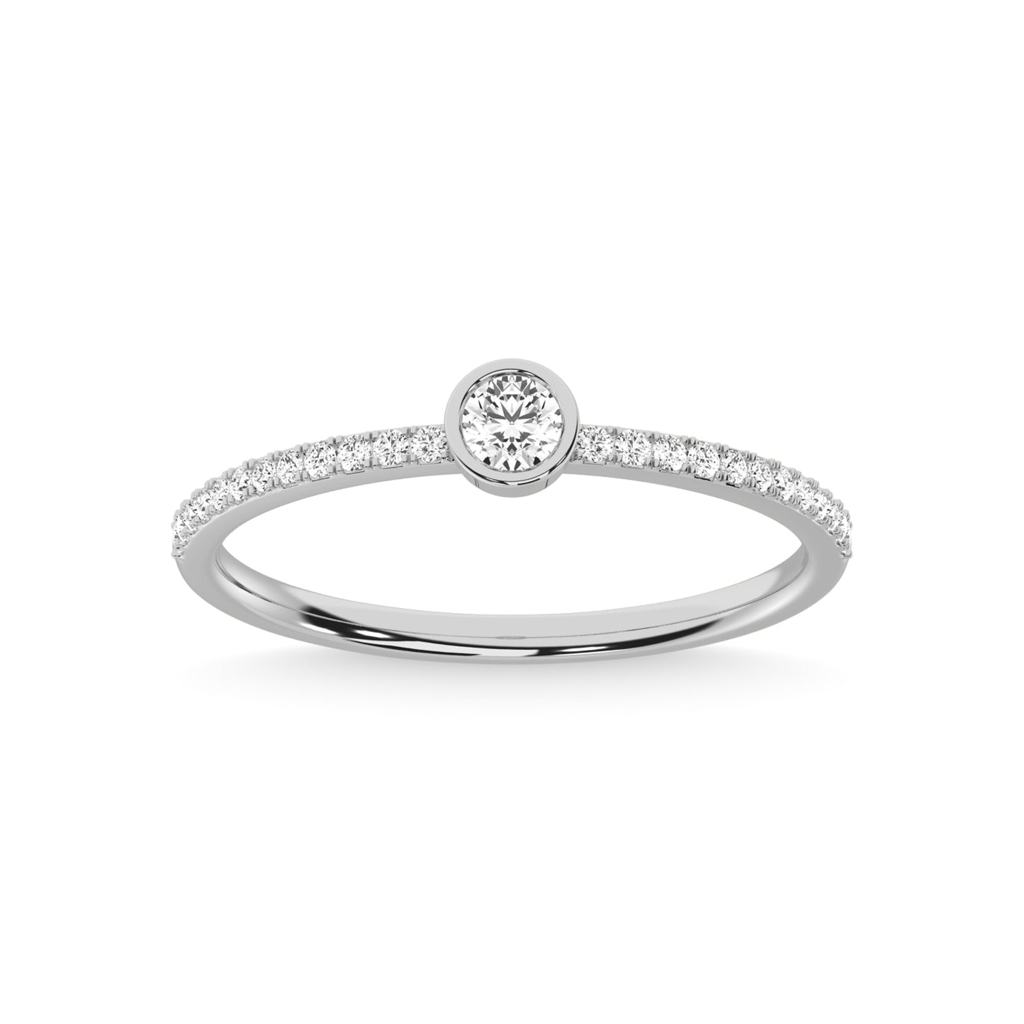 14K White Gold Diamond 1/5 Ct.Tw. Stackable Band