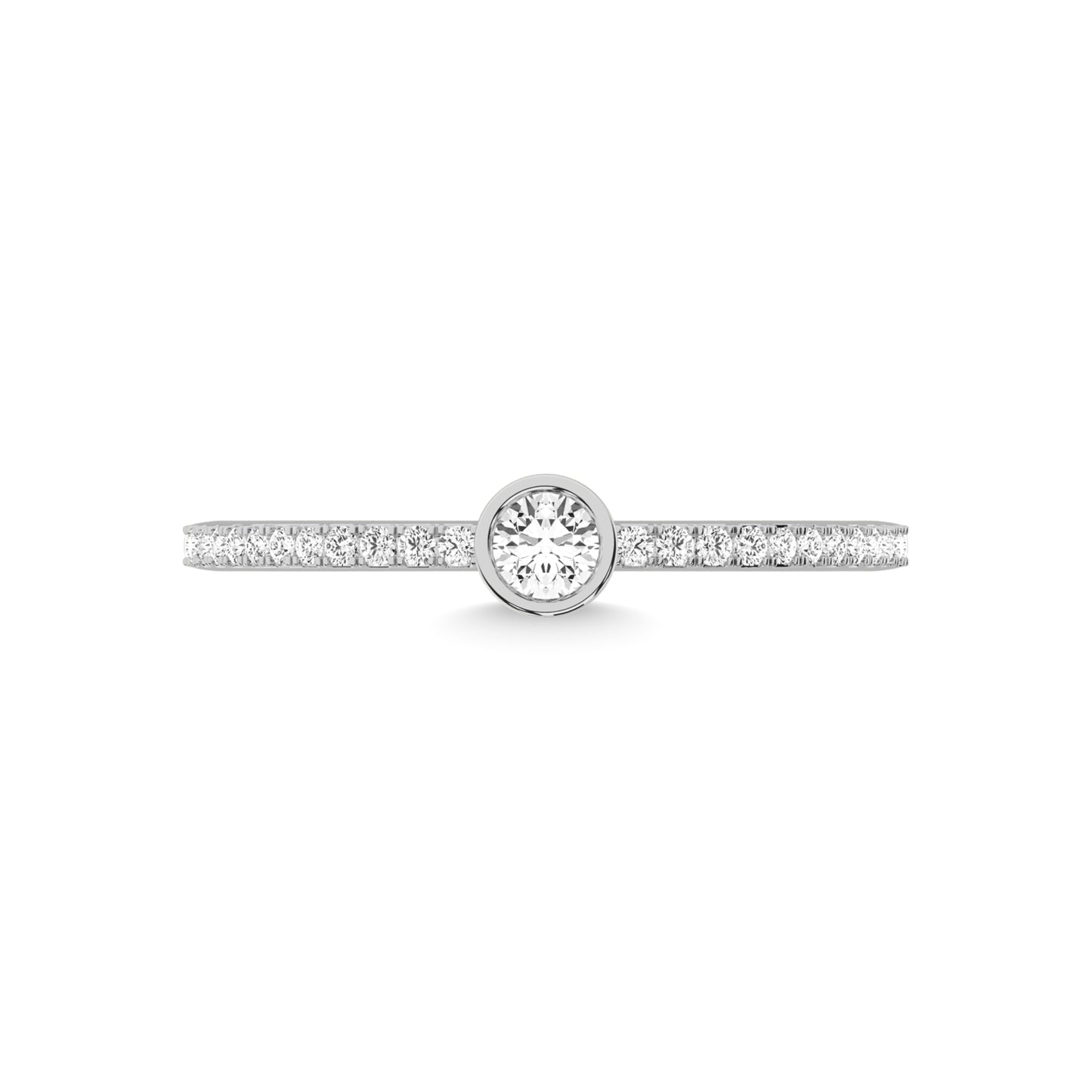 14K White Gold Diamond 1/5 Ct.Tw. Stackable Band