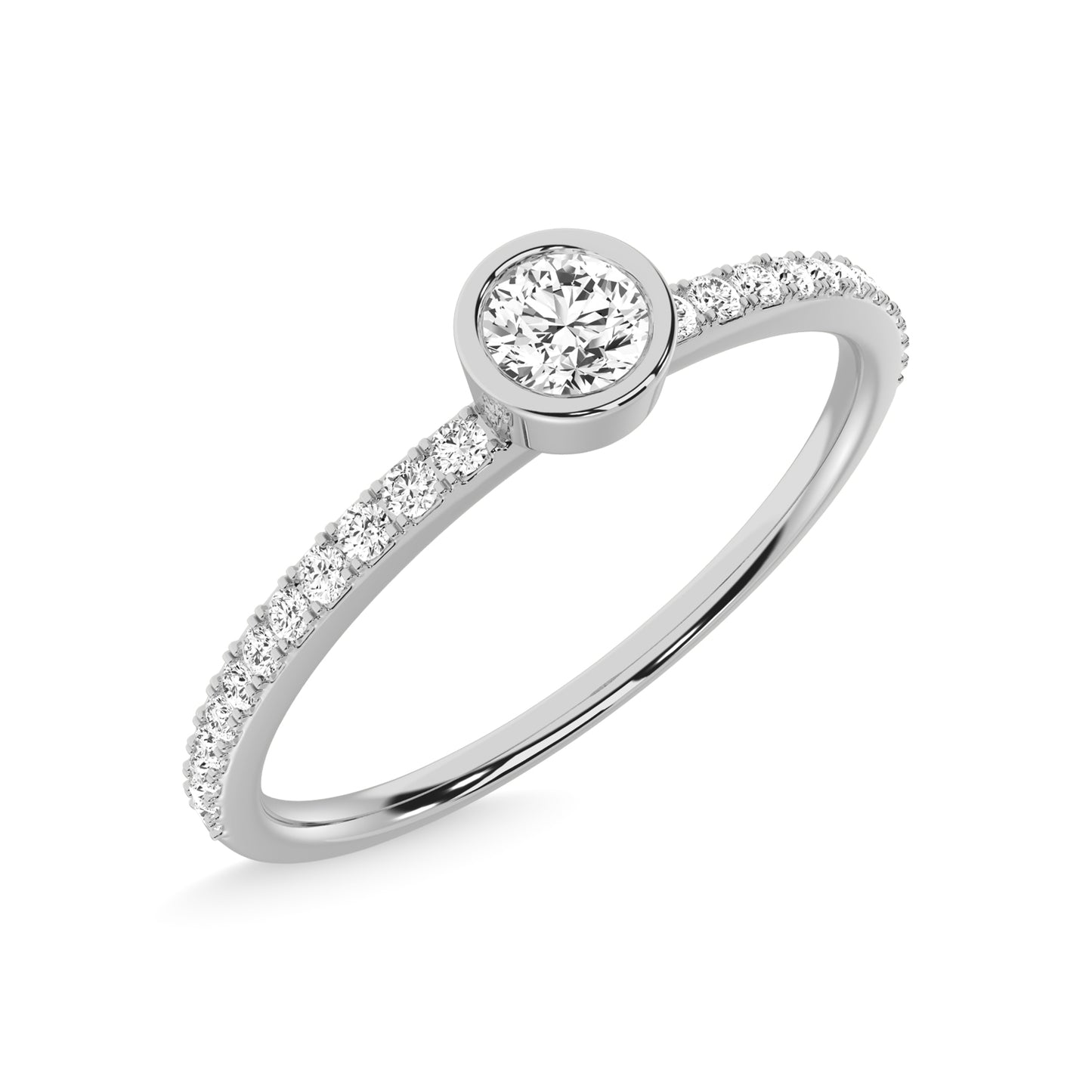 14K White Gold Diamond 1/5 Ct.Tw. Stackable Band