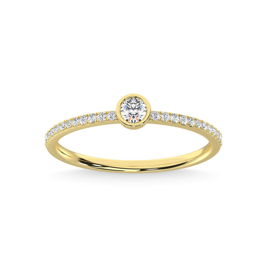 14K Yellow Gold Diamond 1/5 Ct.Tw. Stackable Band