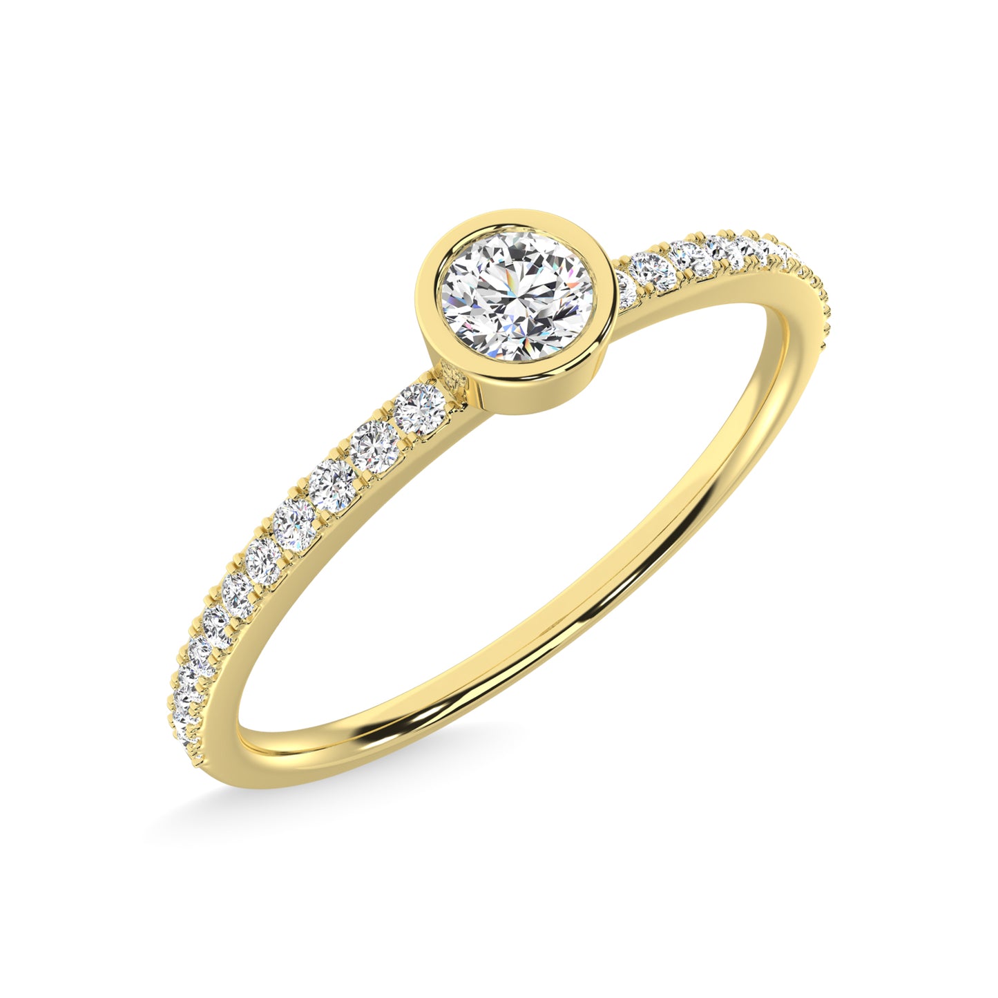 14K Yellow Gold Diamond 1/5 Ct.Tw. Stackable Band