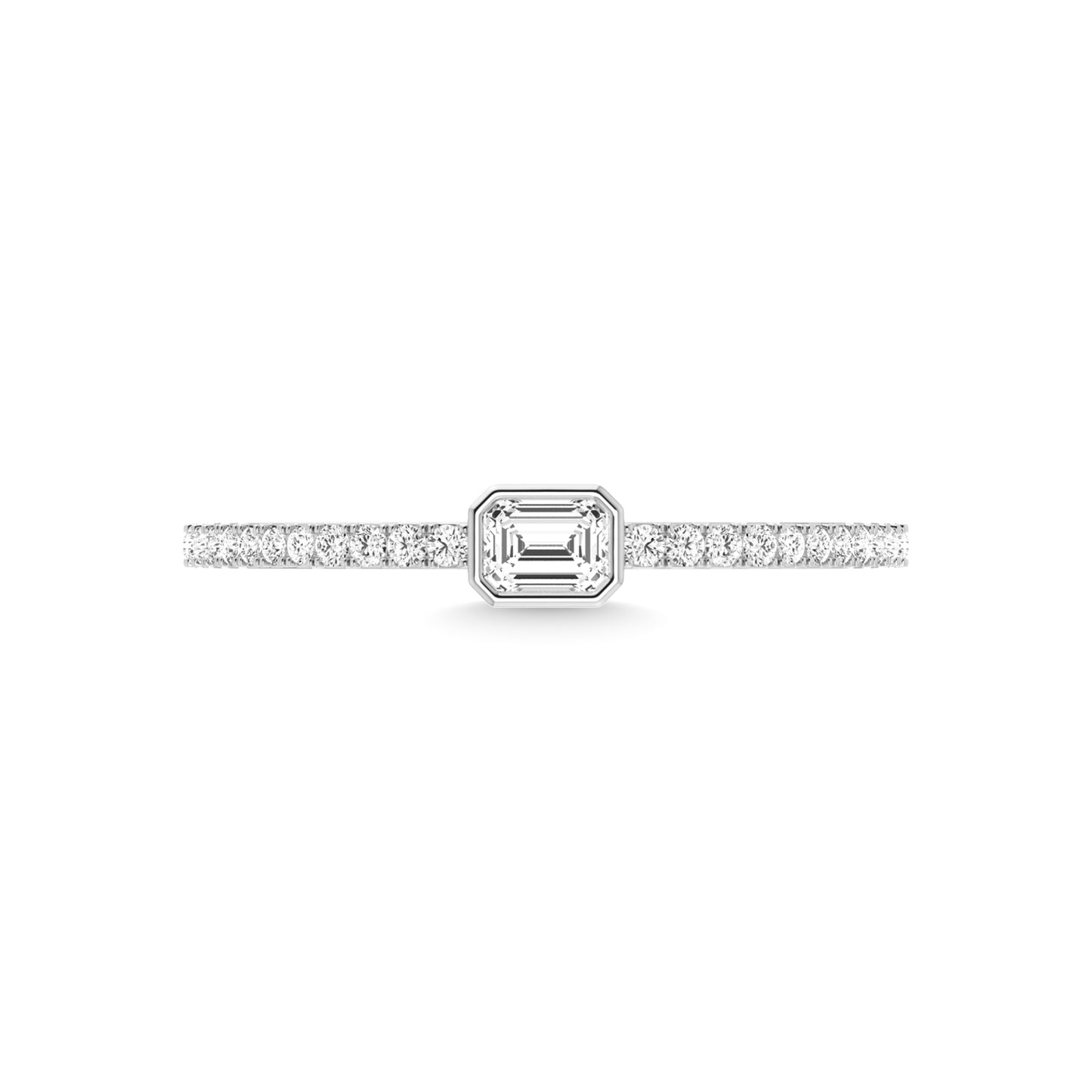 14K White Gold Diamond 1/4 Ct.Tw. Stackable Band