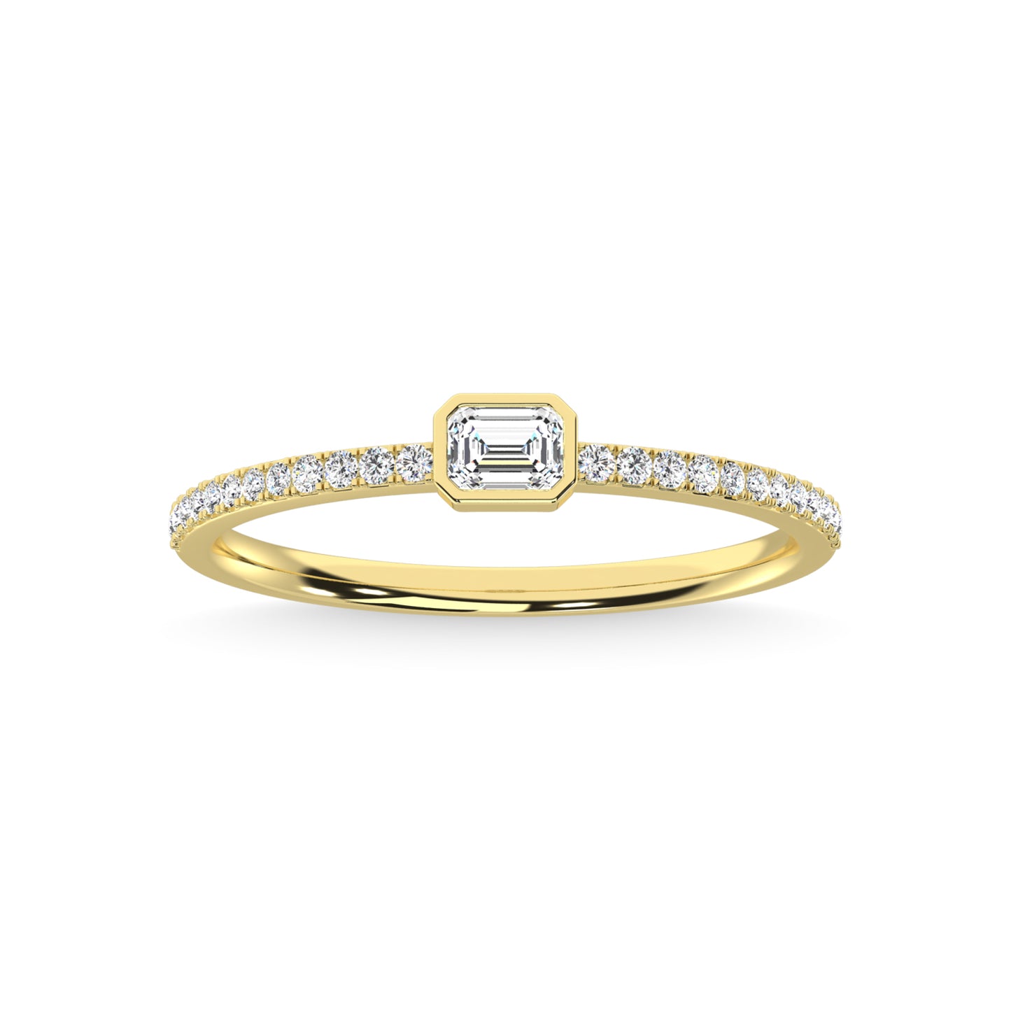 14K Yellow Gold Diamond 1/4 Ct.Tw. Stackable Band