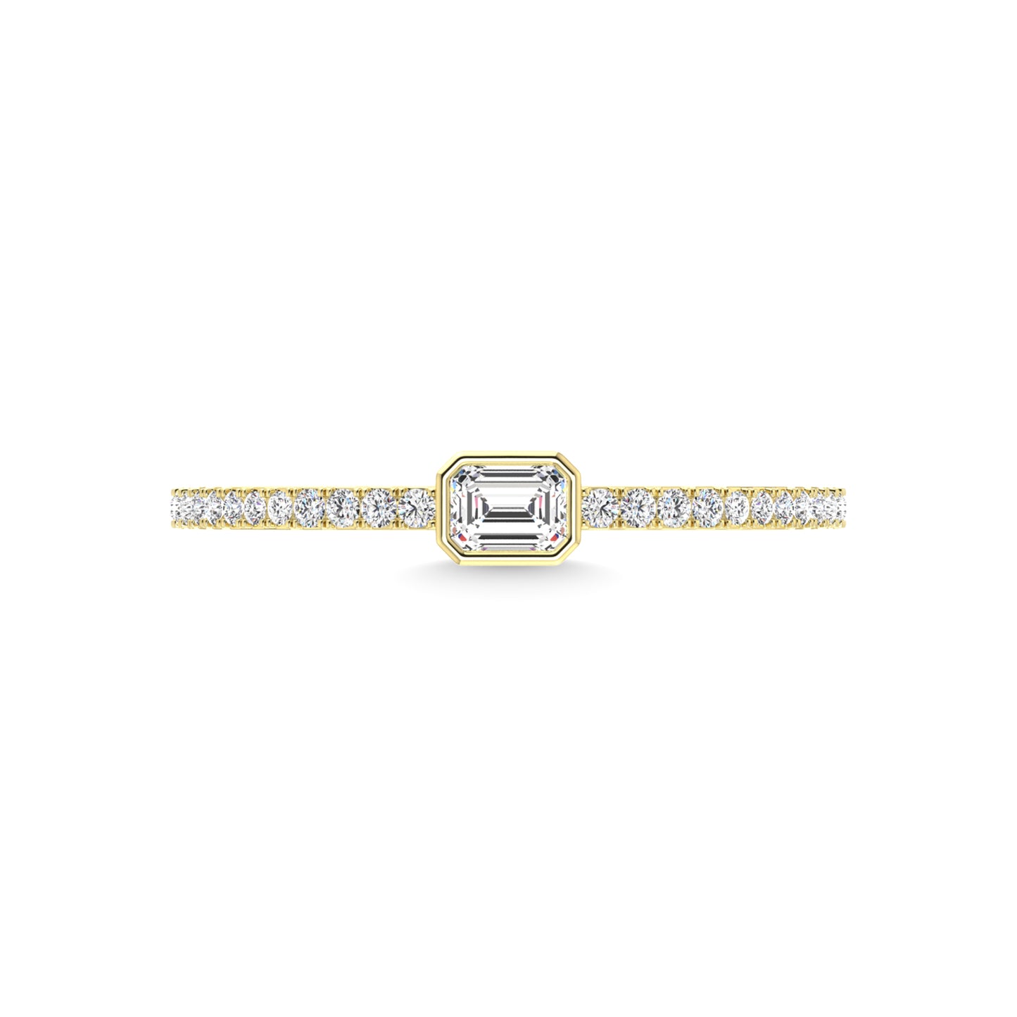 14K Yellow Gold Diamond 1/4 Ct.Tw. Stackable Band