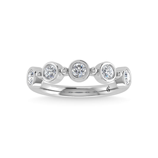 14K White Gold Diamond 1/2 Ct.Tw. Stackable Band