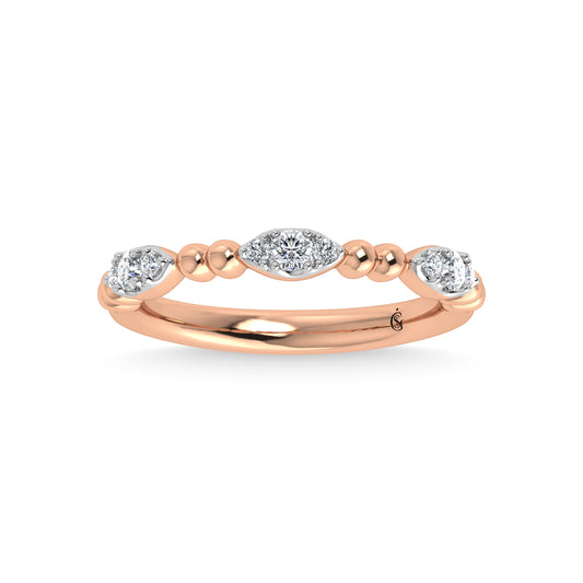 14K Rose Gold Diamond 1/5 Ct.Tw. Stackable Band