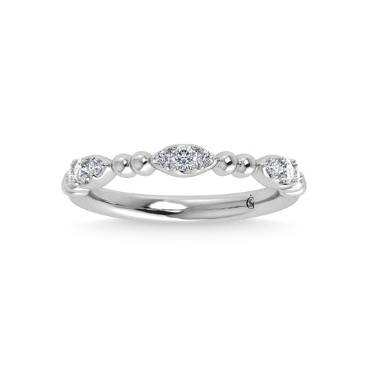 14K White Gold Diamond 1/5 Ct.Tw. Stackable Band