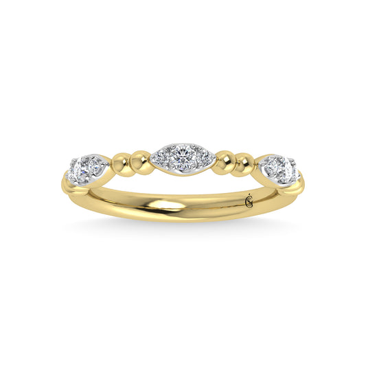 14K Yellow Gold Diamond 1/5 Ct.Tw. Stackable Band