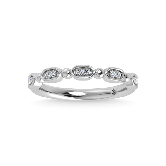 14K White Gold Diamond 1/20 Ct.Tw. Stackable Band