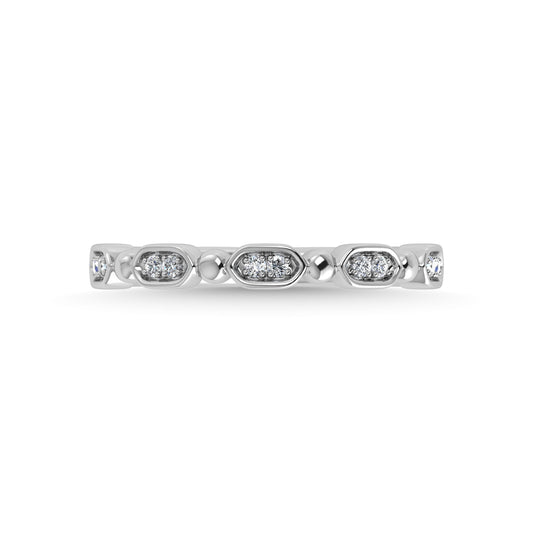 14K White Gold Diamond Stackable Band