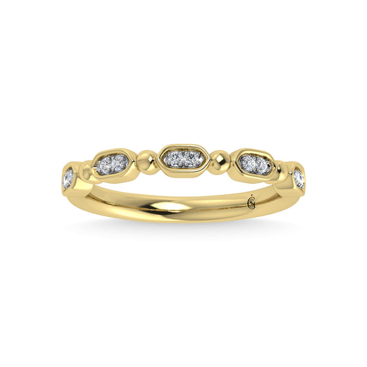 14K Yellow Gold Diamond 1/20 Ct.Tw. Stackable Band