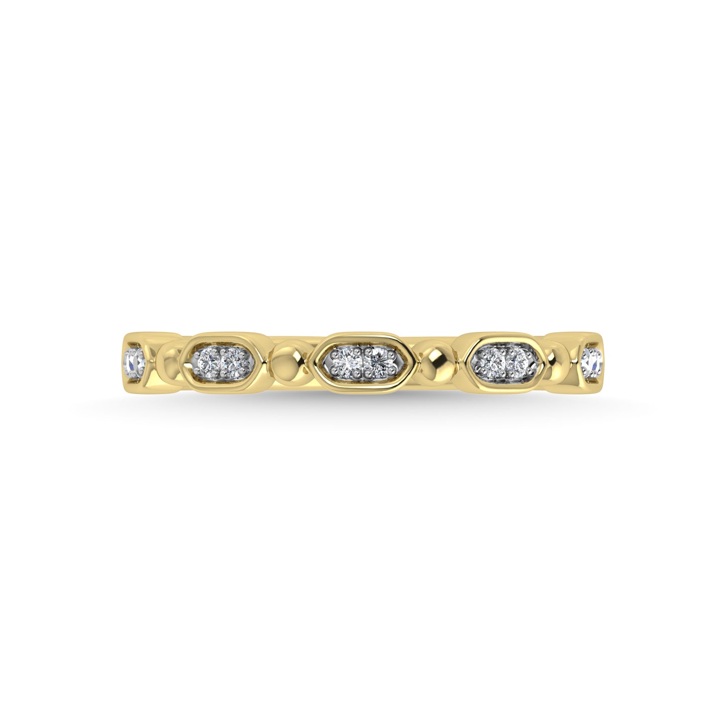 14K Yellow Gold Diamond Stackable Band