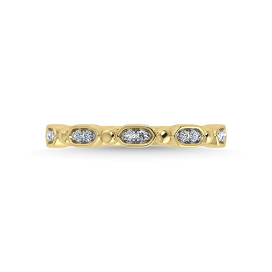 14K Yellow Gold Diamond Stackable Band