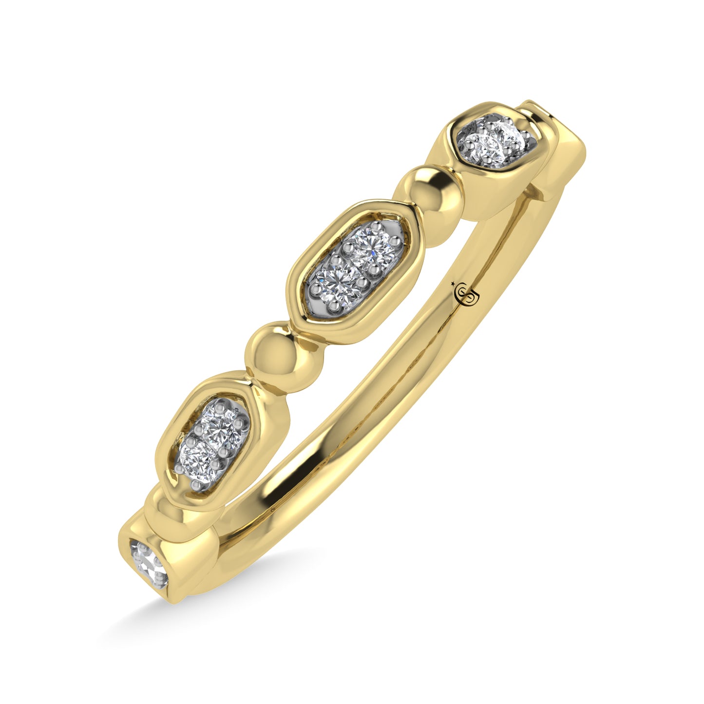 14K Yellow Gold Diamond Stackable Band