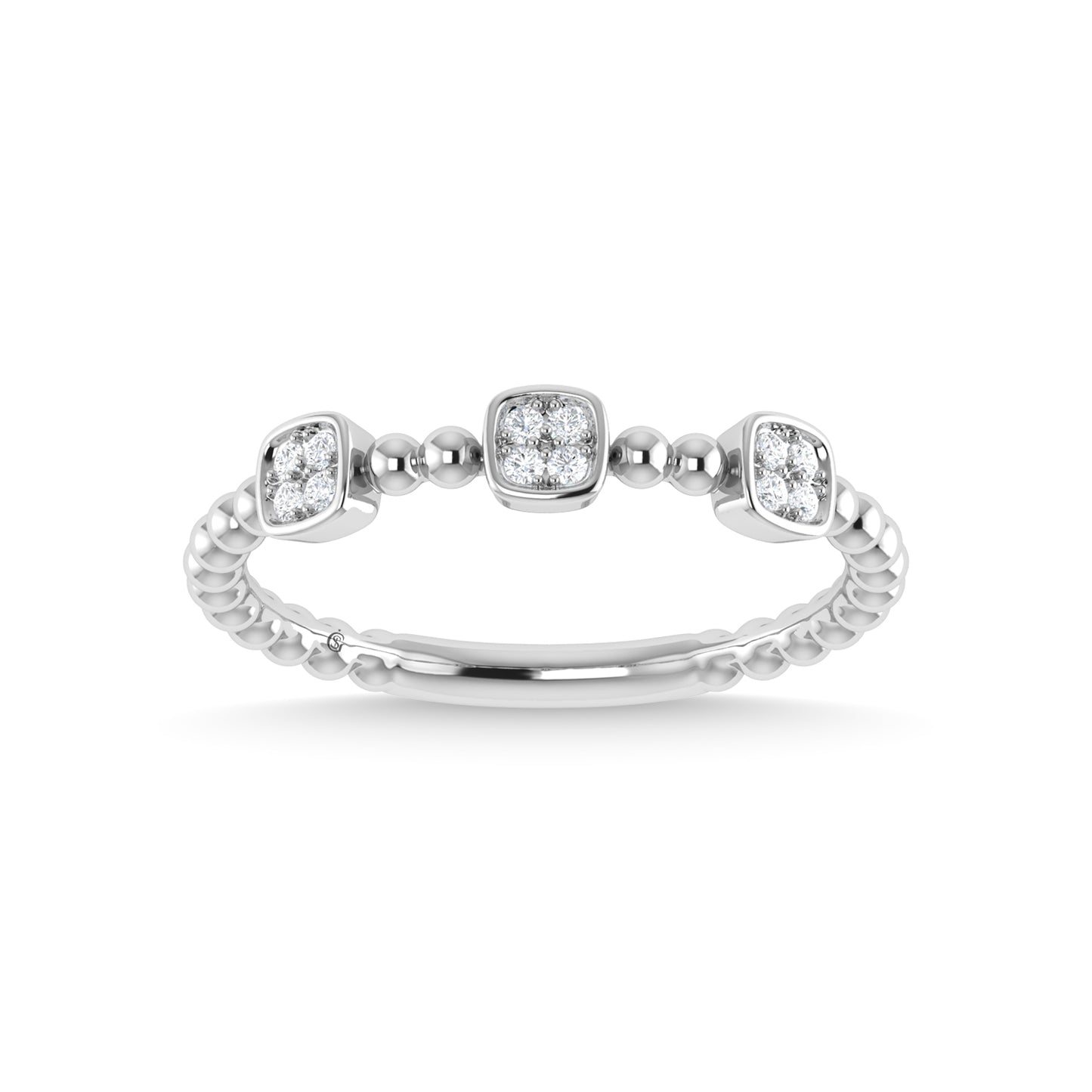 14K White Gold Diamond 1/10 Ct.Tw. Stackable Band