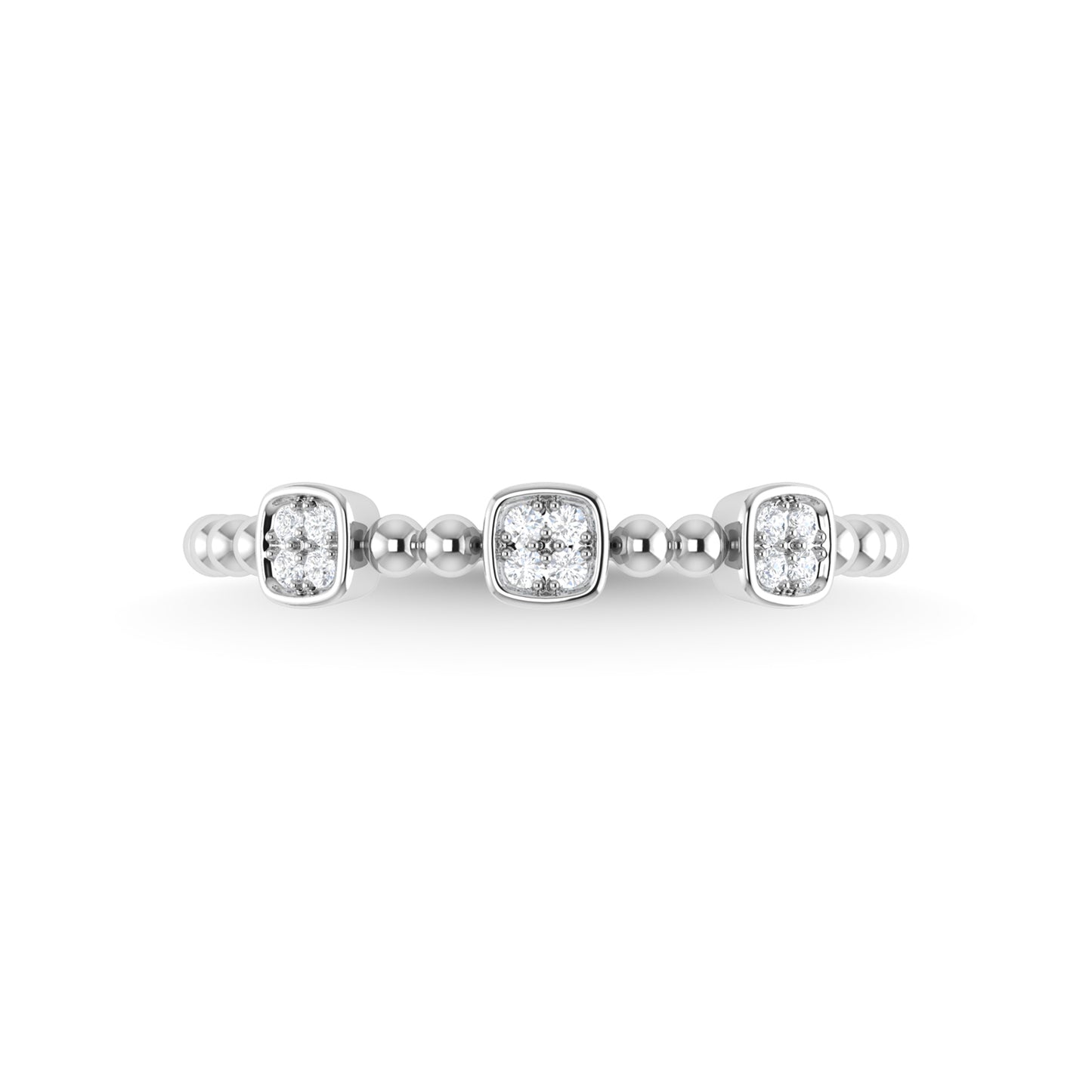 14K White Gold Diamond 1/10 Ct.Tw. Stackable Band