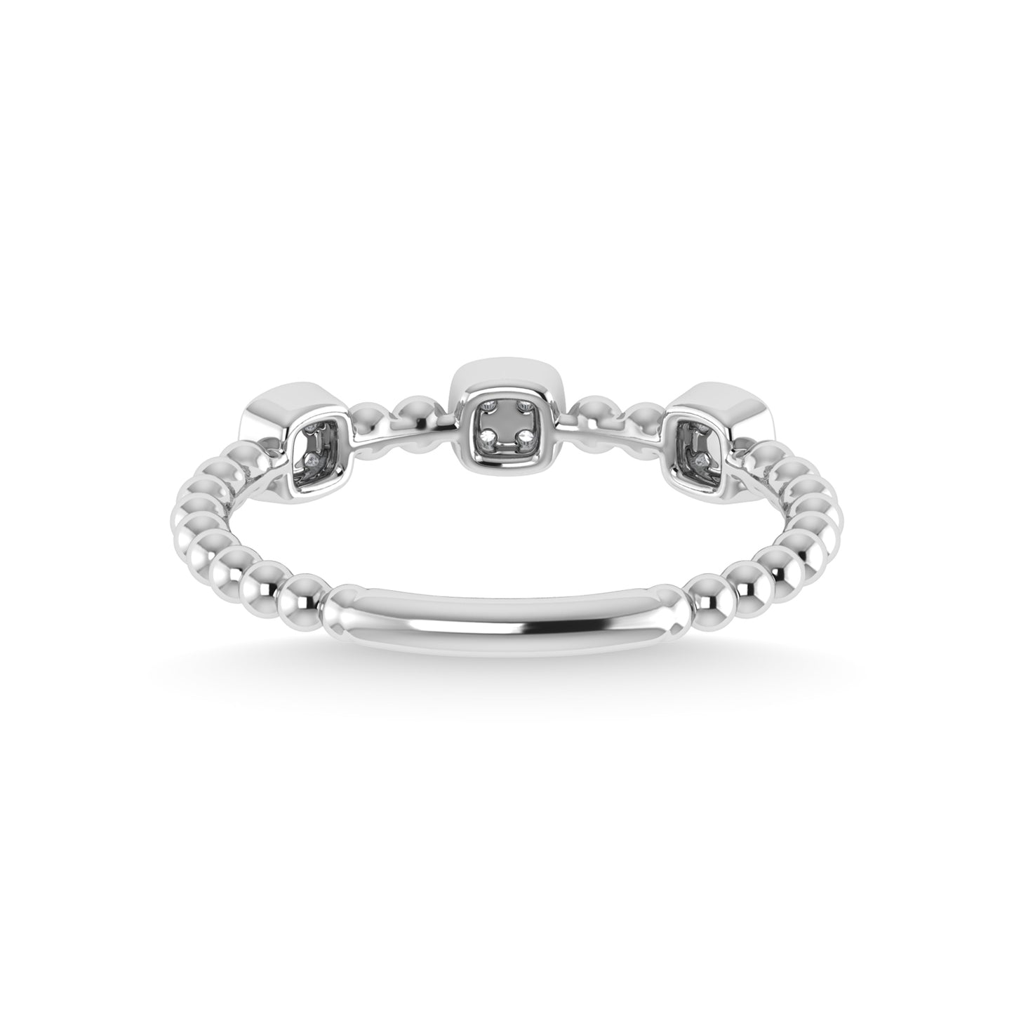 14K White Gold Diamond 1/10 Ct.Tw. Stackable Band