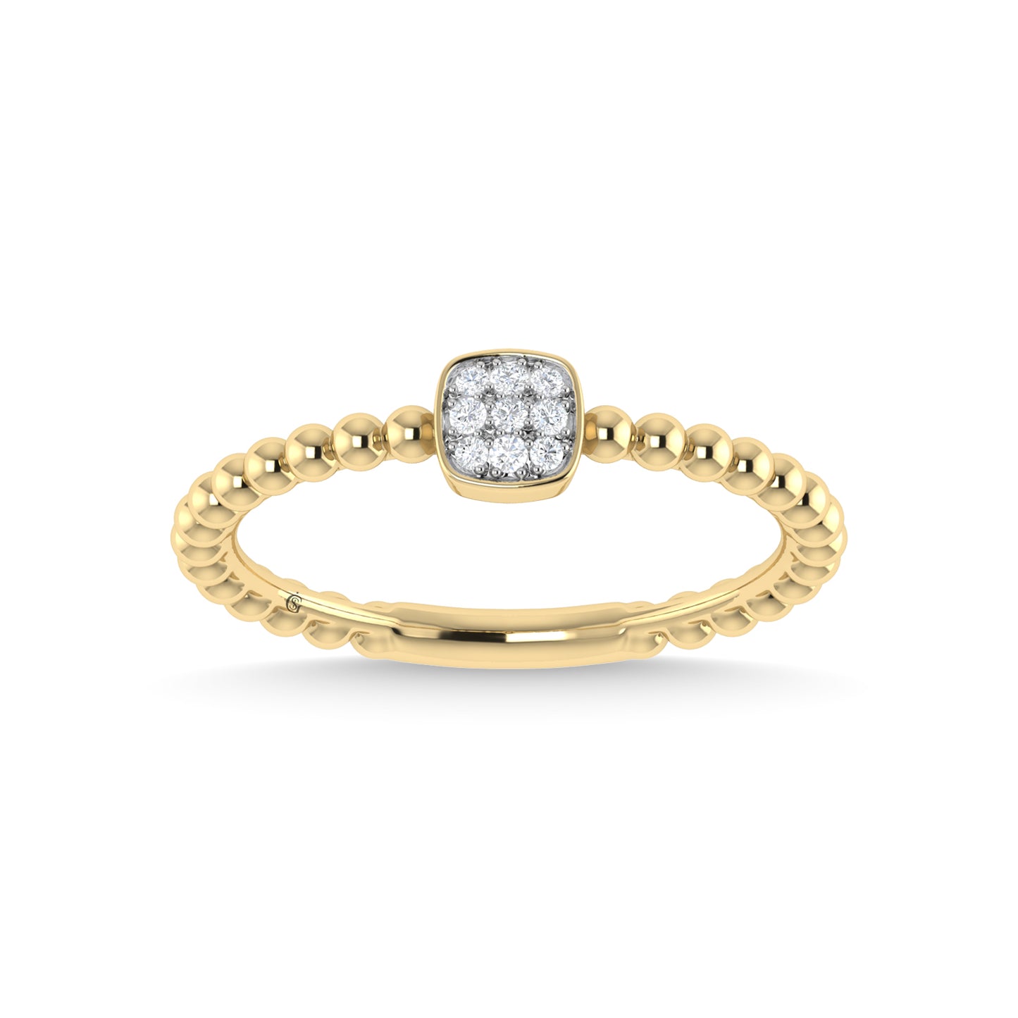 14K Yellow Gold Diamond 1/20 Ct.Tw. Stackable Band