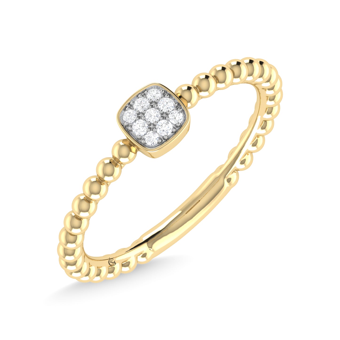 14K Yellow Gold Diamond 1/20 Ct.Tw. Stackable Band