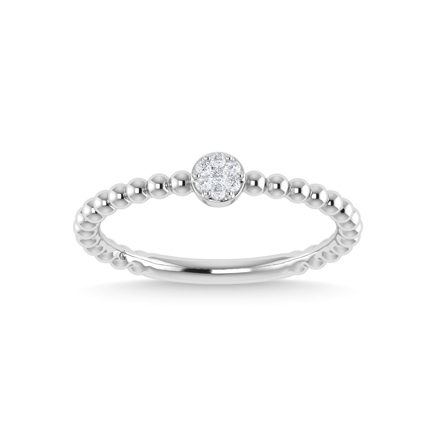 14K White Gold Diamond 1/20 Ct.Tw. Stackable Band