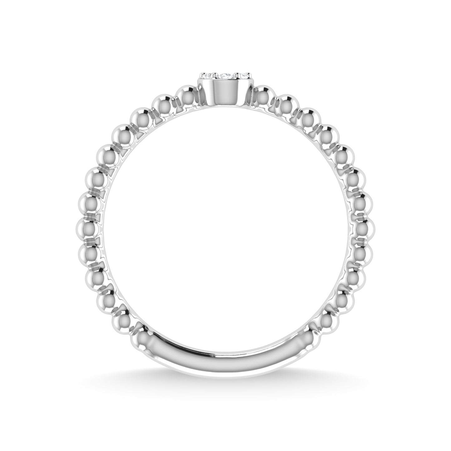 14K White Gold Diamond 1/20 Ct.Tw. Stackable Band