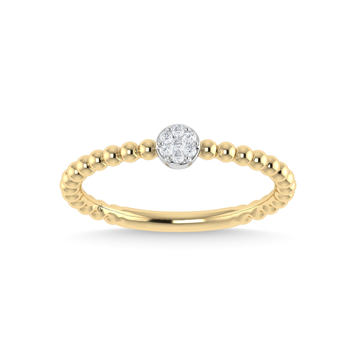 14K Yellow Gold Diamond 1/20 Ct.Tw. Stackable Band