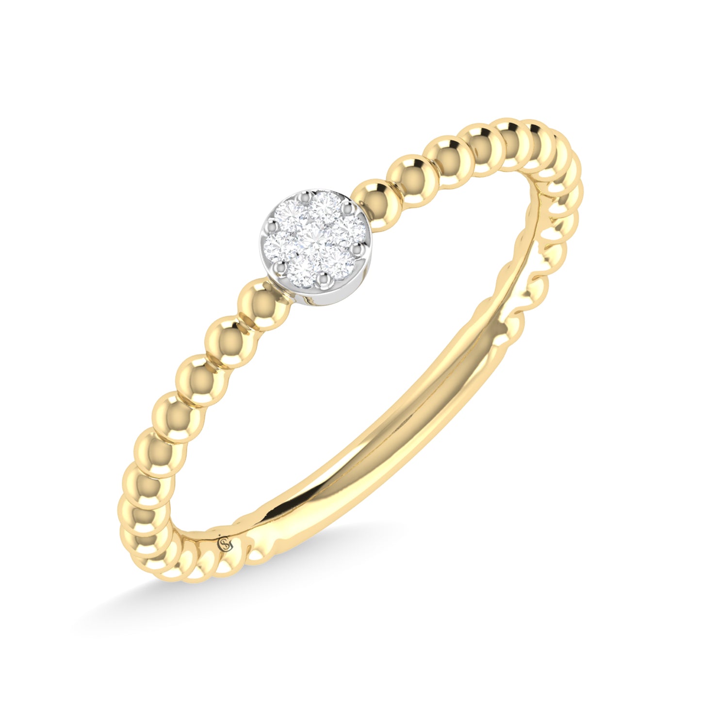 14K Yellow Gold Diamond 1/20 Ct.Tw. Stackable Band