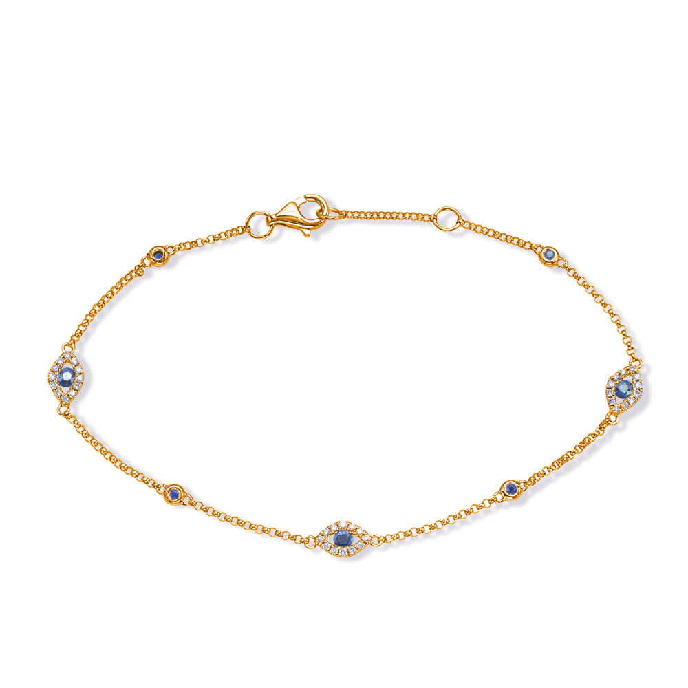 Yellow Gold Sapphire & Diamond Bracelet