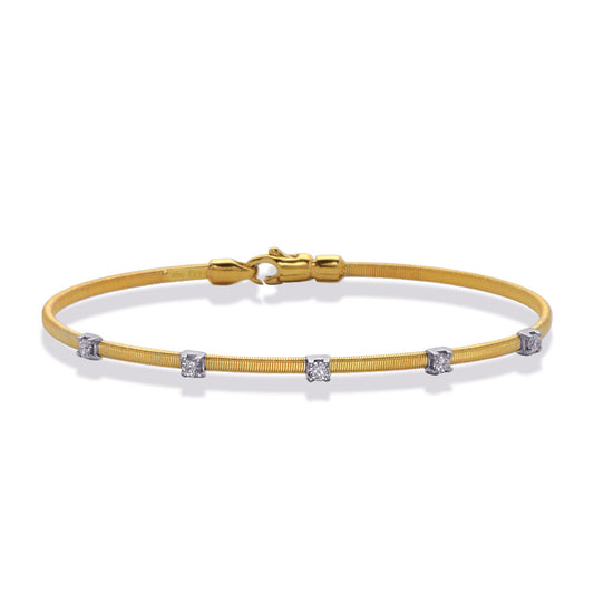 N.J. Diamonds Diamond Bracelet | Yellow Gold Bangle Italian Made