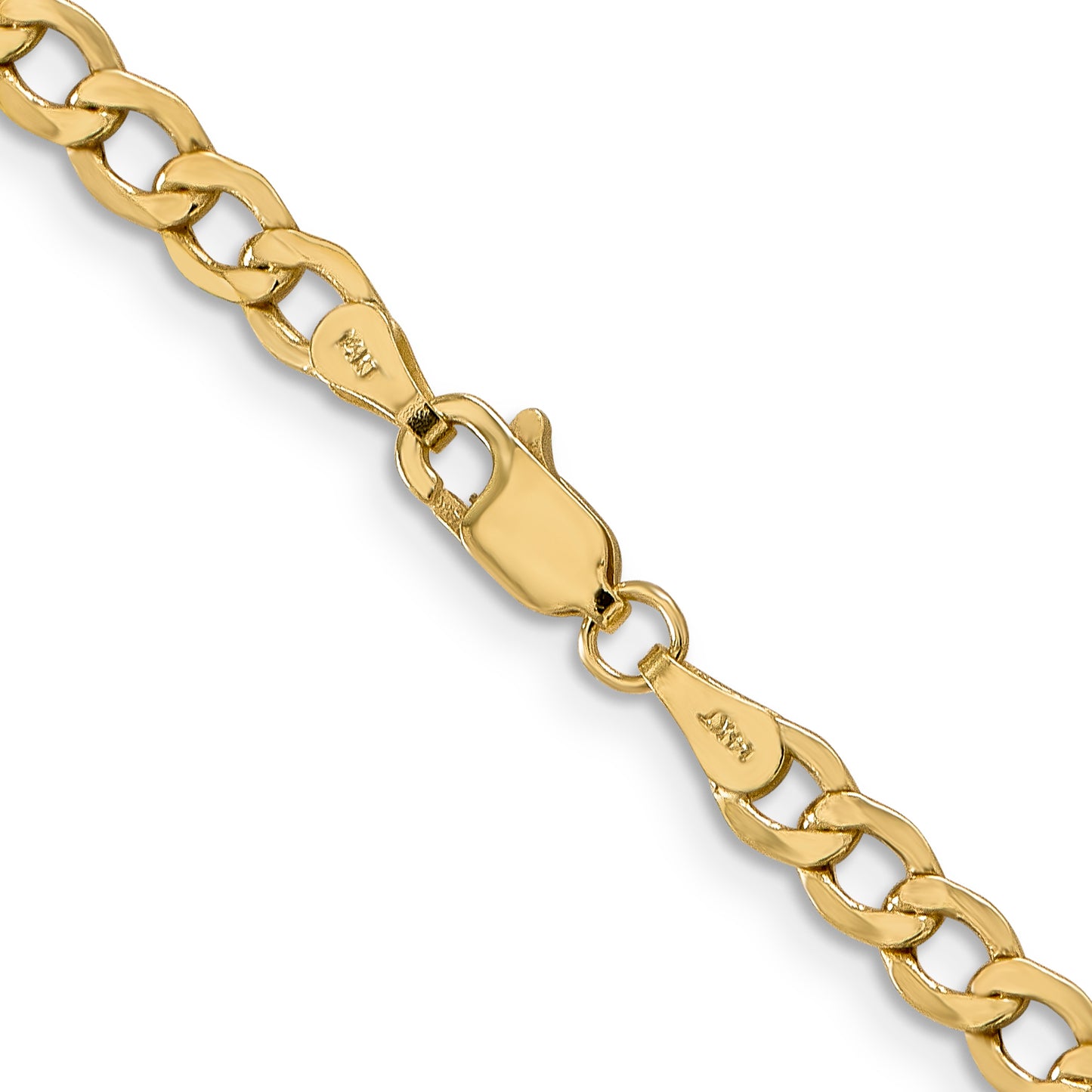 14k 4.3mm Semi-Solid Curb Chain