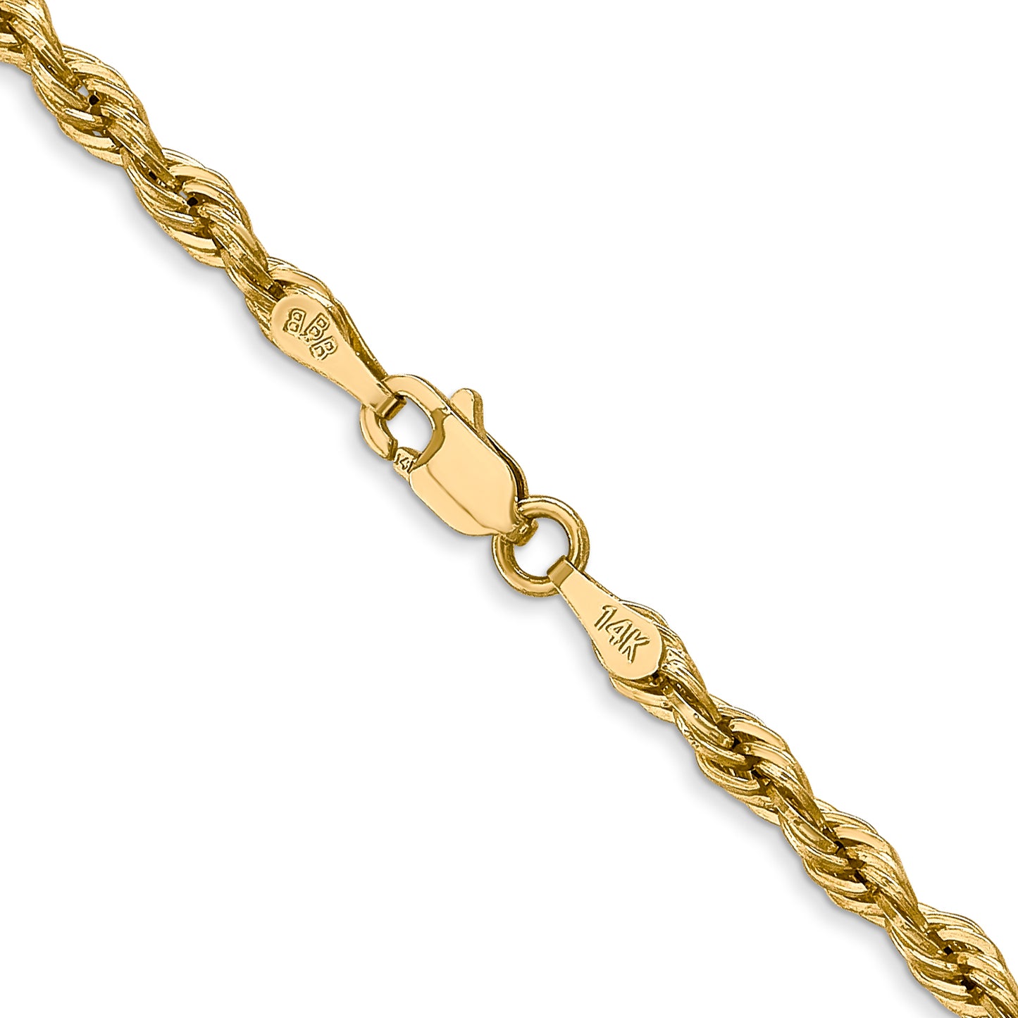14ky 3.0mm Semi-Solid Rope Chain